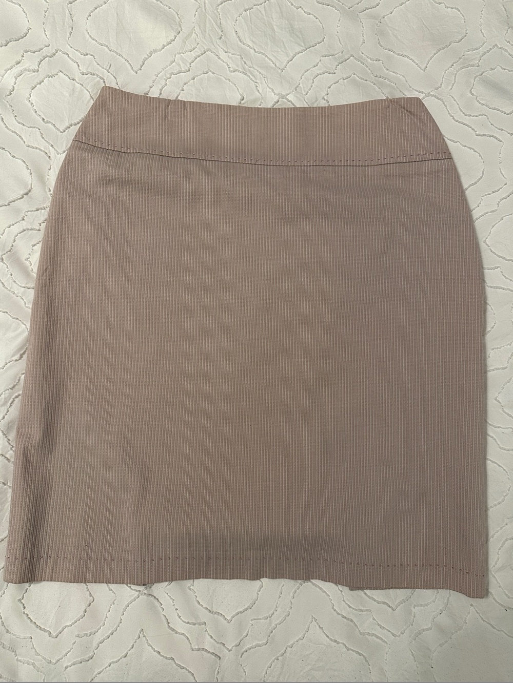 Classic Ribbed Pencil Skirt light dusty pink & Taupe
